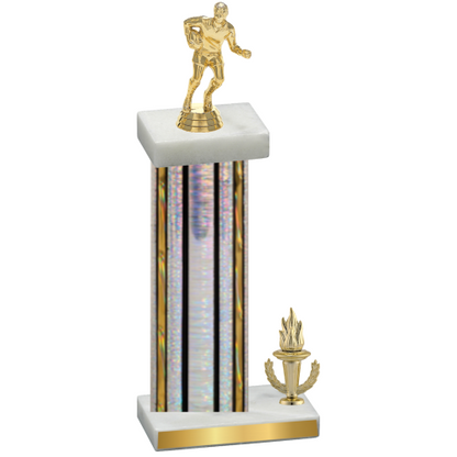 Accented Single Silver Glacier Victory Rugby Trophy