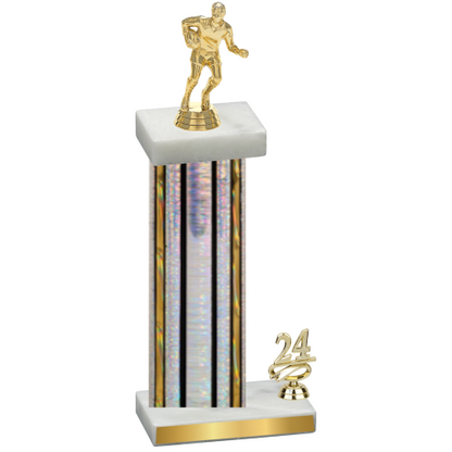 Accented Single Silver Glacier Year Rugby Trophy