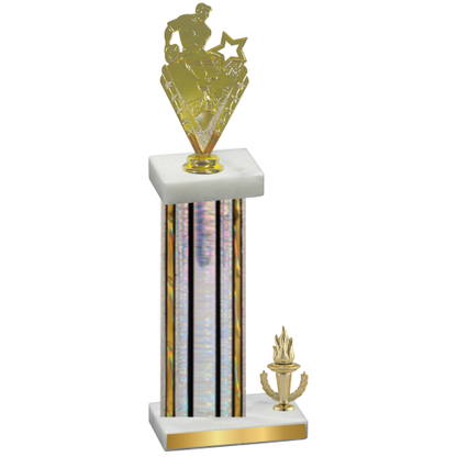 Accented Single Silver Glacier Victory Rugby Trophy