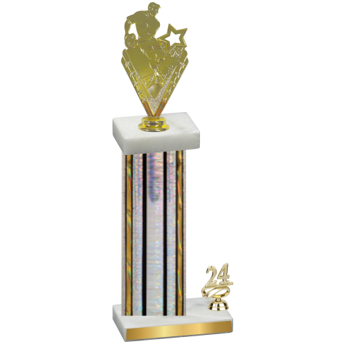 Accented Single Silver Glacier Year Rugby Trophy