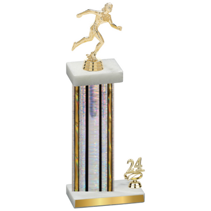 Accented Single Silver Glacier Year Running Trophy