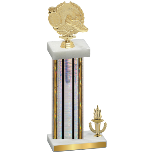 Accented Single Silver Glacier Victory Running Trophy