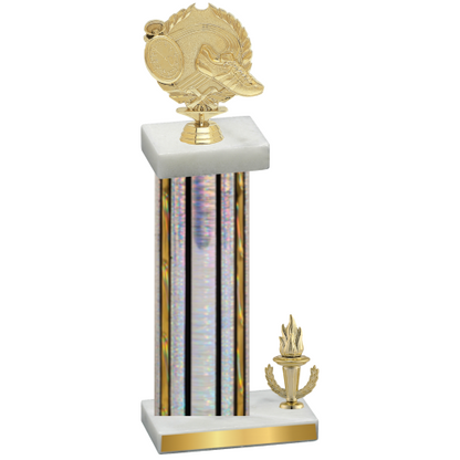 Accented Single Silver Glacier Victory Running Trophy