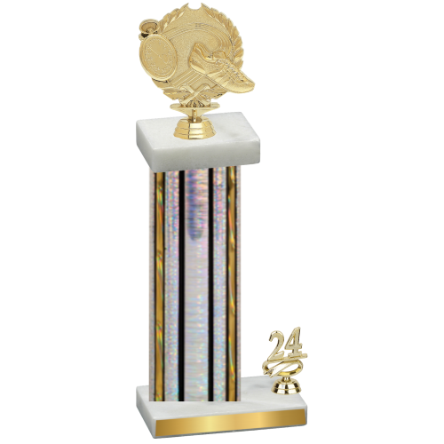 Accented Single Silver Glacier Year Running Trophy