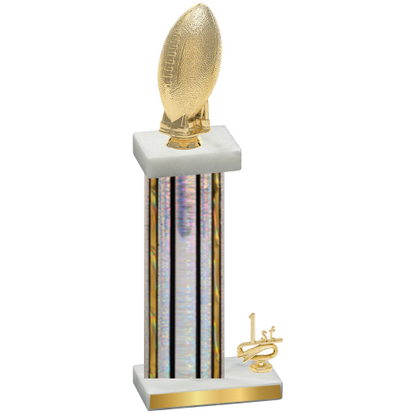 Accented Single Silver Glacier First Place Football Trophy