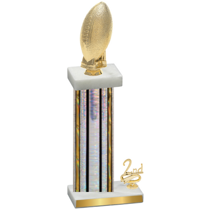 Accented Single Silver Glacier Second Place Football Trophy
