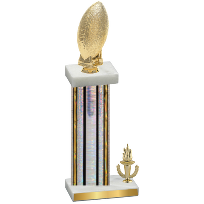 Accented Single Silver Glacier Victory Football Trophy