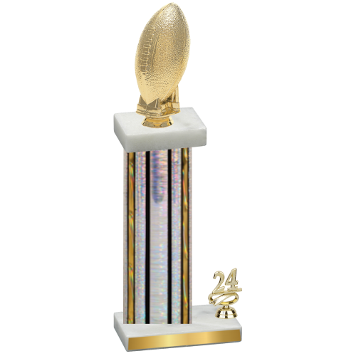 Accented Single Silver Glacier Year Football Trophy