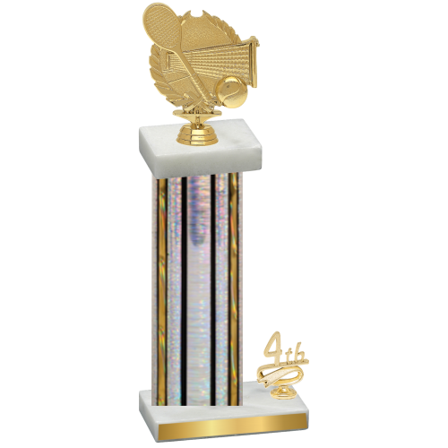 Accented Single Silver Glacier Fourth Place Tennis Trophy