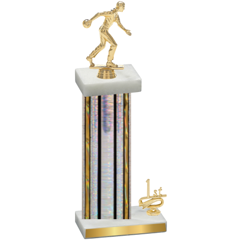 Accented Single Silver Glacier First Place Bowling Trophy