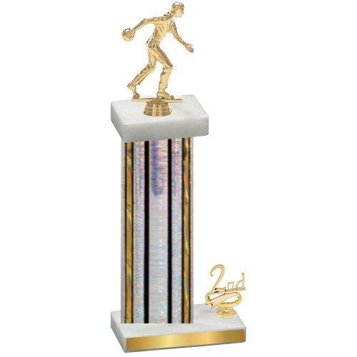 Accented Single Silver Glacier Second Place Bowling Trophy