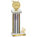 Accented Single Silver Glacier Fourth Place Bowling Trophy
