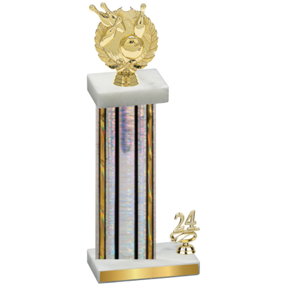 Accented Single Silver Glacier Year Bowling Trophy