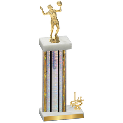 Accented Single Silver Glacier First Place Volleyball Trophy