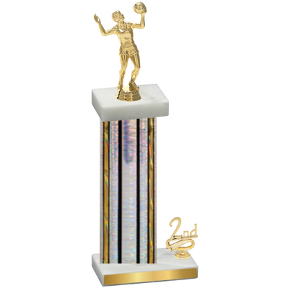 Accented Single Silver Glacier Second Place Volleyball Trophy