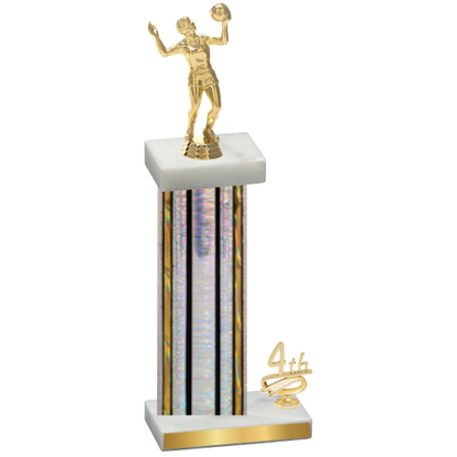 Accented Single Silver Glacier Fourth Place Volleyball Trophy
