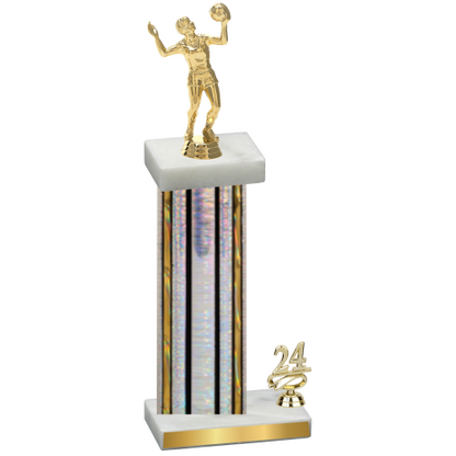 Accented Single Silver Glacier Year Volleyball Trophy