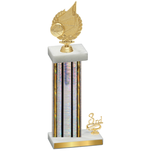 Accented Single Silver Glacier Third Place Volleyball Trophy