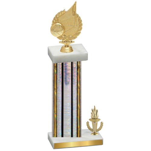 Accented Single Silver Glacier Victory Volleyball Trophy