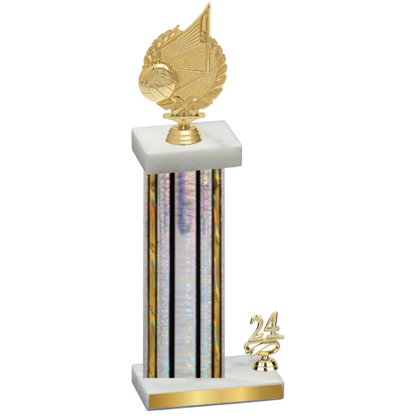 Accented Single Silver Glacier Year Volleyball Trophy