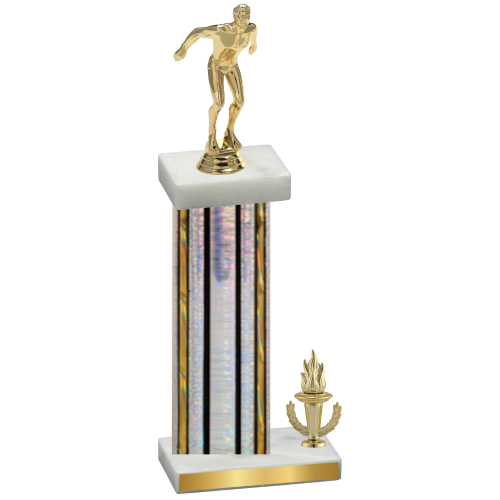 Accented Single Silver Glacier Victory Swimming Trophy