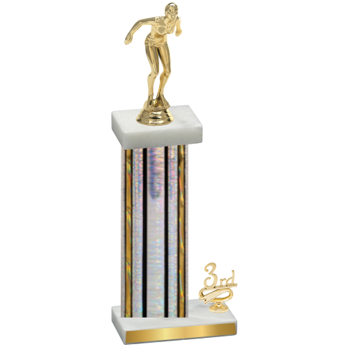 Accented Single Silver Glacier Third Place Tennis Trophy