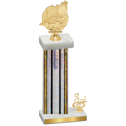 Accented Single Silver Glacier Third Place Swimming Trophy