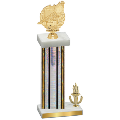 Accented Single Silver Glacier Victory Swimming Trophy