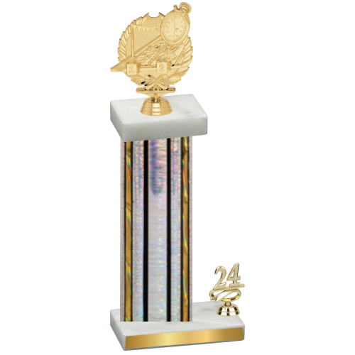 Accented Single Silver Glacier Year Swimming Trophy