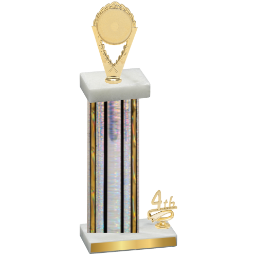 Accented Single Silver Glacier Fourth Place Insert Trophy