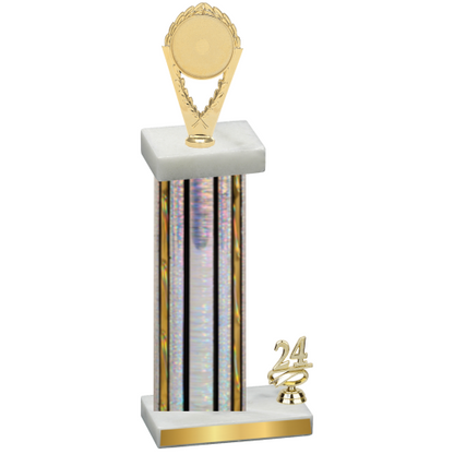 Accented Single Silver Glacier Year Insert Trophy