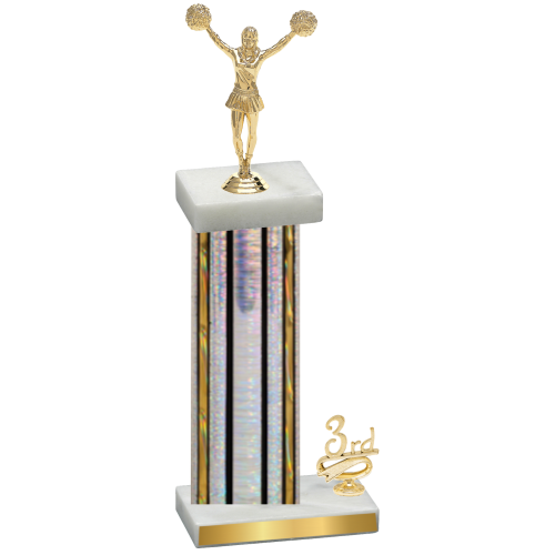 Accented Single Silver Glacier Third Place Cheerleading Trophy