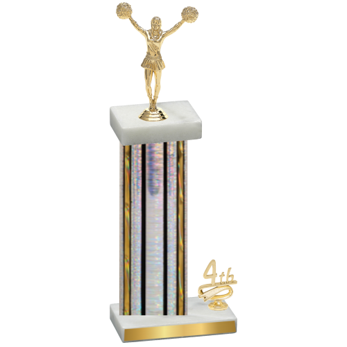 Accented Single Silver Glacier Fourth Place Cheerleading Trophy