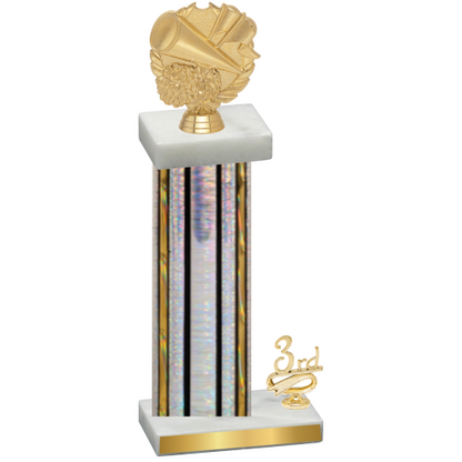 Accented Single Silver Glacier Third Place Cheerleading Trophy