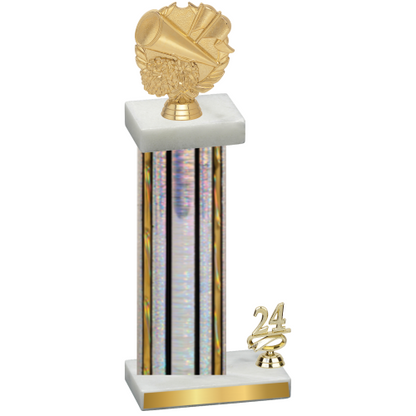 Accented Single Silver Glacier Year Cheerleading Trophy