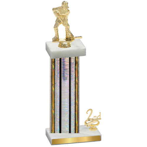 Accented Single Silver Glacier Second Place Hockey Trophy