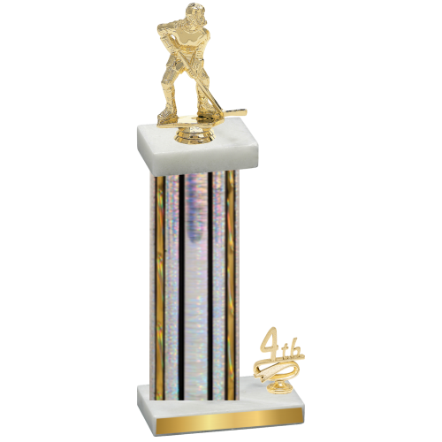 Accented Single Silver Glacier Fourth Place Hockey Trophy