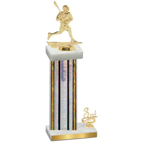 Accented Single Silver Glacier Third Place Lacrosse Trophy