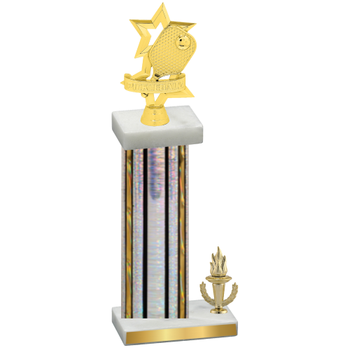 Accented Single Silver Glacier Victory Pickleball Trophy