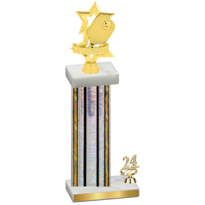 Accented Single Silver Glacier Year Pickleball Trophy