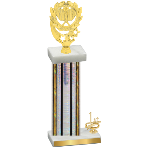 Accented Single Silver Glacier First Place Pickleball Trophy