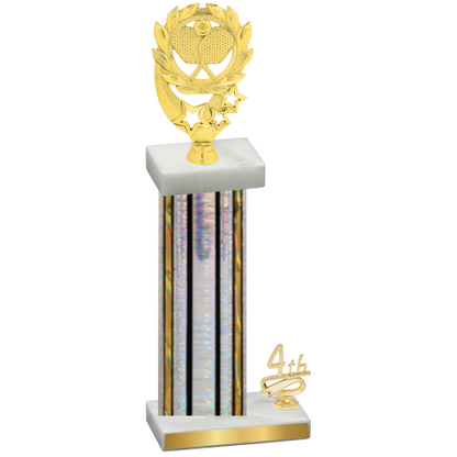 Accented Single Silver Glacier Fourth Place Pickleball Trophy