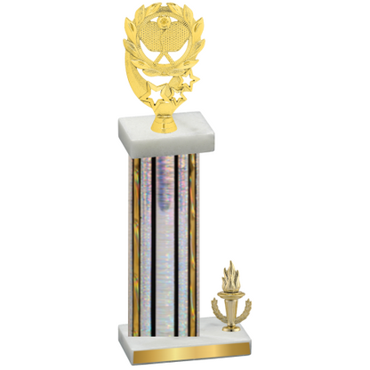 Accented Single Silver Glacier Victory Pickleball Trophy