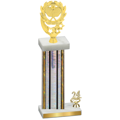 Accented Single Silver Glacier Year Pickleball Trophy