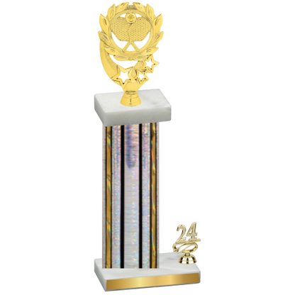 Accented Single Silver Glacier Year Pickleball Trophy