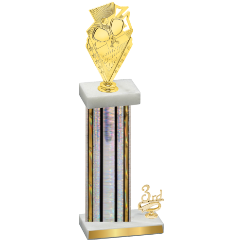 Accented Single Silver Glacier Third Place Pickleball Trophy