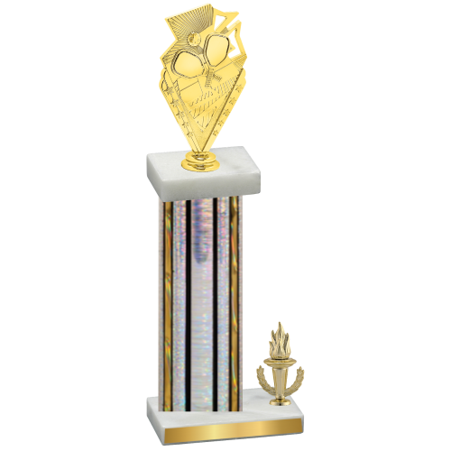 Accented Single Silver Glacier Victory Pickleball Trophy