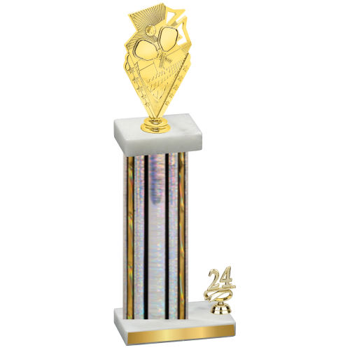 Accented Single Silver Glacier Year Pickleball Trophy
