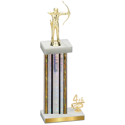 Accented Single Silver Glacier Fourth Place Archery Trophy