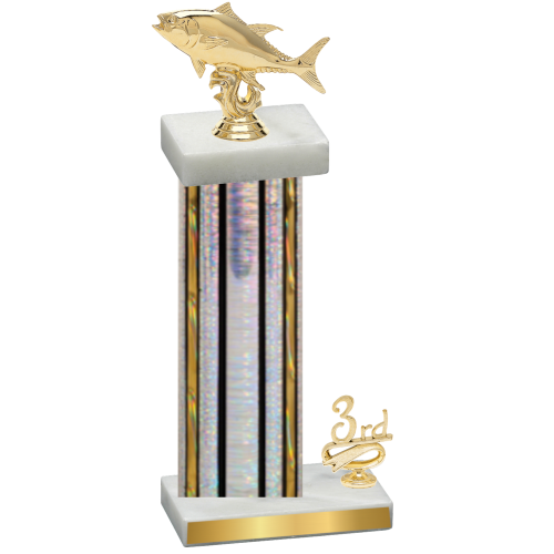 Accented Single Silver Glacier Third Place Fishing Trophy